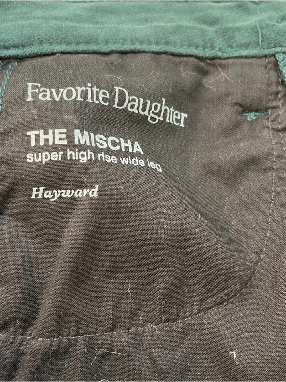Favorite Daughter Mischa Wide Leg Pants 24 Green Velvet High Rise Trouser